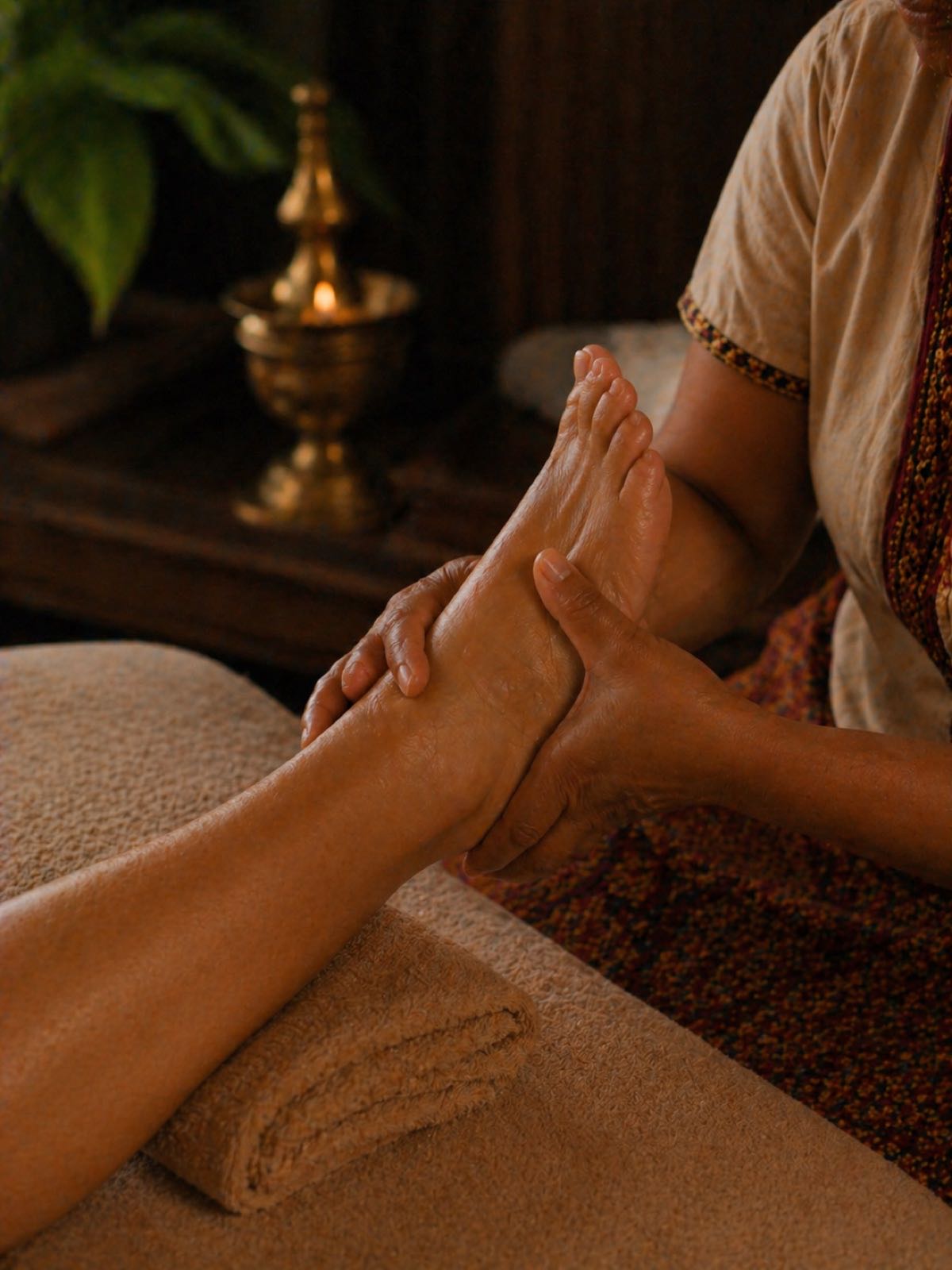 Foot reflexology massage
